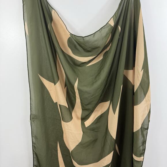 Matte Collection NWOT Swimsuit & Cover Green Camo Assymetric Plunge Neckline - Picture 8 of 12